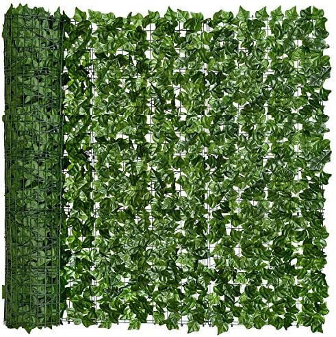 DearHouse Artificial Ivy Privacy Fence, 118x69in Artificial Hedges Fence and Faux Ivy Vine Leaf Decoration for Outdoor Garden Decor by DearHouse