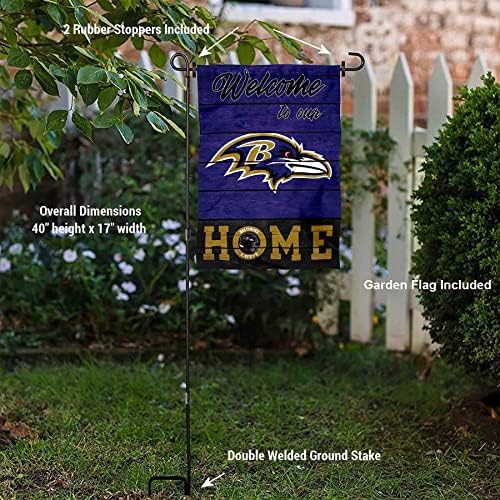 WinCraft Ravens Welcome to Our Home Garden Flag and Flagpole Mount - Image 3
