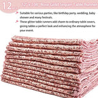12 Packs Sequin Table Runner Rose Gold 12 X 108 Inch Glitter Dining Table Runner for Birthday Wedding Engagement Bridal Baby Shower Bachelorette Holiday Celebration Party Supplies Decorations - Image 2