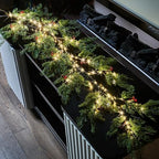 Birchlitland Christmas Garland with Lights Cadar Lighted Garland Battery Operated with Timer or USB Light 6FT 80 LED Fairy Lights, Faux Vine with Lights for Mantel Fireplace and Holiday Decor - Image 3