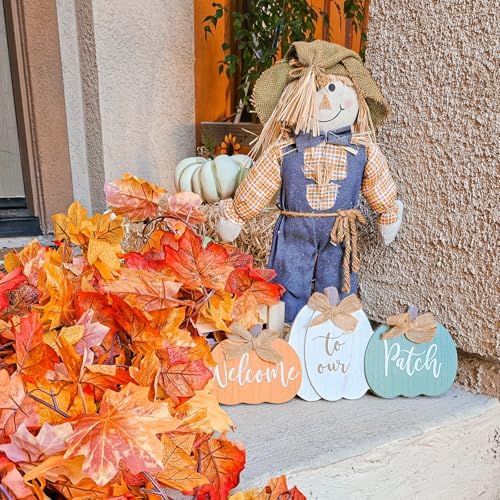 CQURE 9 Pack Fall Leaves Garland, 53.1Ft Maple Leaf Fall Vines Autumn Garland for Thanksgiving Wedding Party Decor, Indoor Outdoor Farmhouse Home Decorations - Image 6