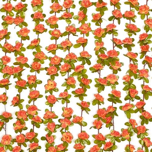 BLEUM CADE 12Pcs 16.4Ft Fake Flower Garland Artificial Rose Vines by BLEUMCADE