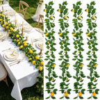 4Pcs Artificial Lemon Garland with Fruits, 24FT Fake Yellow Lemon Vines by Wenhuidr
