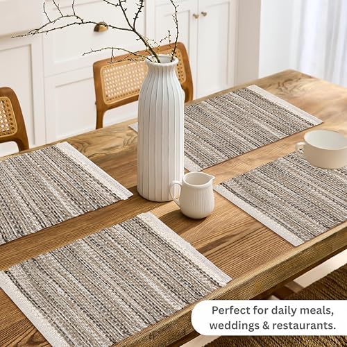 Hausattire Woven Table Placemats Set of 4 - Olive Green Christmas Jute Outdoor Table Mats for Kitchen Dining Decoration |Heat Resistant Farmhouse Dinner Spring Easter Placemat |13x19 Inch - Image 2