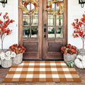 Caramel Buffalo Plaid Rug 3 x 5 for Front Porch Entryway by Homydecor