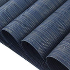 PIGCHCY Placemats Set of 12 Washable Durable Place Mats Vinyl Heat Resistant Non-Slip Table Mats Indoor Outdoor (Midnight Blue) - Image 4