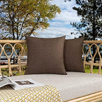 Kevin Textile Outdoor Waterproof 26”x26” Pillow Covers 2 Pack, Brown by KevinTextile