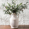 Mitt&Ditt Ceramic Flower Vase with Handles, 11 inch Tall Off-White Vase, Large Decorative Terracotta Vases, Farmhouse Rustic Pottery Vases for Home Decor, Living Room, Table by MittDitt
