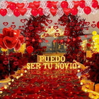 Puedo Ser Tu Novio Light Up Letters Proposal Decorations, 15Pcs 6.3" Letter Signs, 24Pcs Flameless Candles 2000Pcs Red Artificial Rose Petals 40Pcs Latex Balloons 10Pcs Heart Balloon Valentine's Day - Image 5