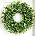 26" Eucalyptus Wreath for Front Door, Large Artificial Eucalyptus with Baby's Breath Greenery Flowers Wreath for Home, Porch, Farmhouse Wall Decor, Spring, Summer, Fall, All Seasons by Unknown
