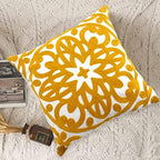 Alysheer Embroidered Decorative Throw Pillow Cover 20"x 20", 1pc Mustard - Image 7