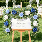 Livole 2Pcs 12 Ft Flower Garland Decoracion Blue Peony Floral Garland - Image 4