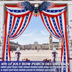 Breling 4th of July Patriotic Bunting Door Porch Decorations 250th Anniversary Eagle Door Decor 32ft Patriotic Porch Banner with Majestic Eagle Topper for Independence Day 250th Anniversary - Image 6