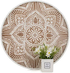 Hanobe Large Round Decorative Tray Coffee Table Decor, White by Hanobe