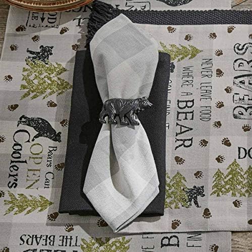 Park Designs Black Bear Napkin Ring Set of 4, Metal - Image 2