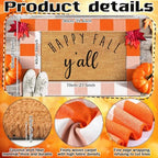 Moucuny 2 Pcs Fall Coir Doormat Outdoor, Happy Fall Yall, Non Slip Backing - Image 2