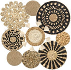 LOMOHOO Set of 9 Boho Wall Basket Decor Wicker Woven Wall Basket Decoration by LOMOHOO