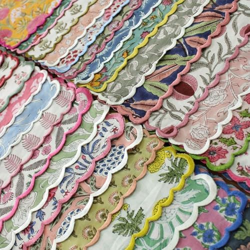 Ridhi Hand Block Print Cloth Napkins, Mix Random, 18x18 in, Set of 8 - Image 6