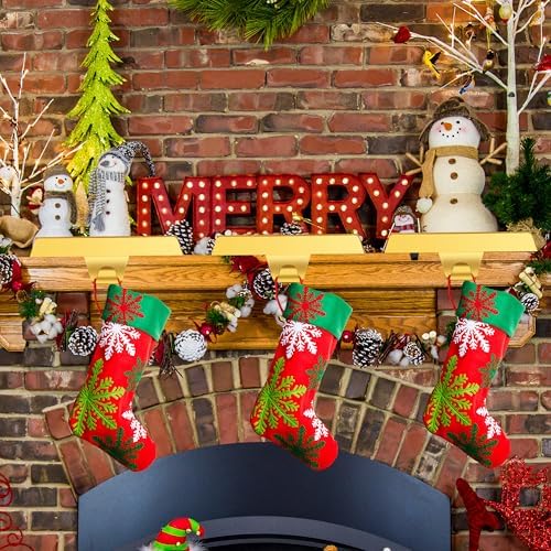 OCTERIC Christmas 4 Pcs Gold Stocking Holders Mantel Hook Hangers Fireplace Hooks Hanger Grip Bases for Christmas Party Decorations Xmas Décor - Image 5
