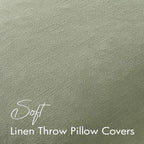 EMEMA Euro Sham Decorative Linen Throw Pillow Covers 24x24 Inch Grass Green - Image 4