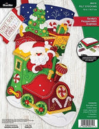 Bucilla Felt Applique 18" Stocking Making Kit, Santa's Peppermint Express, Perfect for DIY Arts and Crafts, 89611E by Bucilla