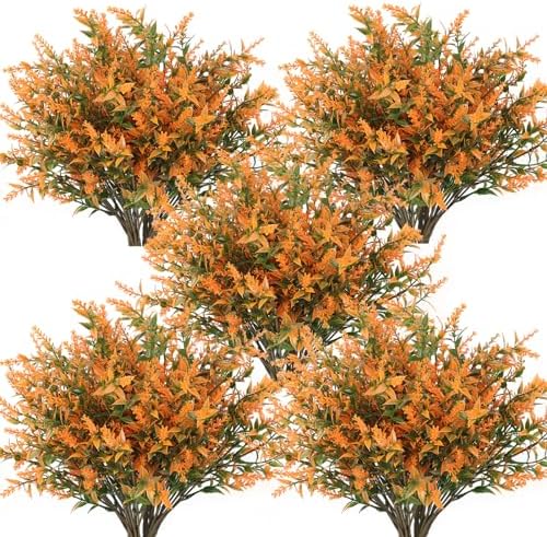RECUTMS 36Pcs Fall Decoration for Home, Artificial Plants Outdoors Lavender - Image 2