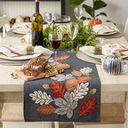 DII Fall Table Décor Embroidered Tabletop for Thanksgiving Dining, Table Runner, 14x70, Autumn Leaves - Image 5