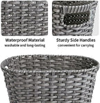 GRANNY SAYS Wicker Bathroom Trash Can, Wicker Waste Basket, Dark Gray - Image 5