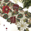 Enliven Enliven Handmade Christmas Table Runner, Beaded Runner, Multi Colour, 13x36inch by Enliven