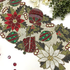 Enliven Enliven Handmade Christmas Table Runner, Beaded Runner, Multi Colour, 13x36inch by Enliven