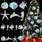 Geetery 15 Pcs Coastal Crystal Christmas Tree Ornaments Acrylic Ocean by Geetery