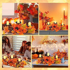 meekoo Fall Candle Holder Centerpiece for Table Thanksgiving Dining Decor - Image 4