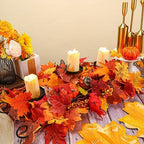 Yunlly Fall Candleholder Centerpiece Maple Leaf Pumpkin Table,Bright Style - Image 2