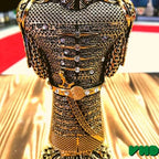 Muslim Armed Warrior Figurine Showpiece Accessory | Islamic Table Desk Home Decor | Islamic Decoration | Islamic Birthday Muslim Eid Ramadan Gift (2 x 3.7 x 11.8 Inches, Gold) - Image 3