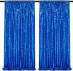 Royal Blue Sequin Backdrop Curtains,2 Panels 4FTx8FT Shimmer Party Backdrop by SoarDream