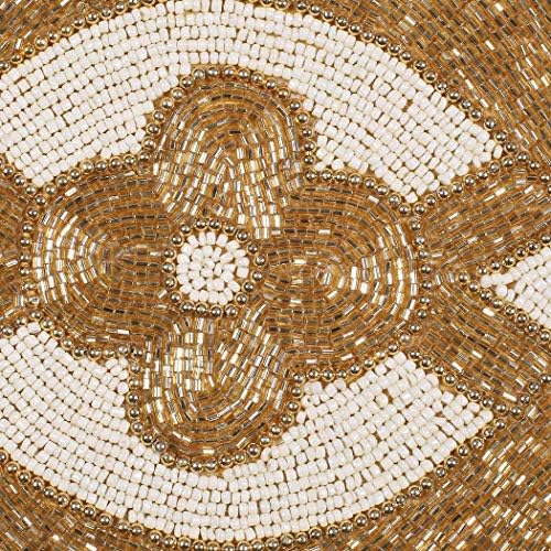 Lightnpro Infinity Beaded Table Runner 13x36 Inch Gold Ivory - Decorative Handmade Elegant Glimmer Embroidered Table Décor for Christmas, Thanksgiving, Family Gatherings, Wedding & Dinner Parties - Image 7
