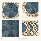 14 Inch Round Beaded Placemat Handmade Space Blue Glass Beads with Satin Backing Elegant Dining Table Mat Non Slip Centerpiece Table Decor (Set of 4) - Image 7