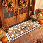 Tinideya 2 Pcs Fall Hello Pumpkin Layered Door Mat, 47'' x 16'' - Image 6