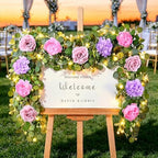 Livole 2Pcs 12 Ft Flower Garland with Light, Pink Peony Floral Garland - Image 4