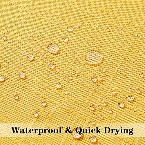 Kevin Textile Outdoor Waterproof 24”x24” Pillow Covers 2 Pack, Yellow - Image 2
