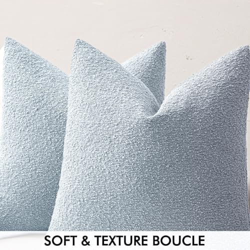 MIULEE 20x20 Decorative Boucle Couch Pillow Covers Sky - Image 2