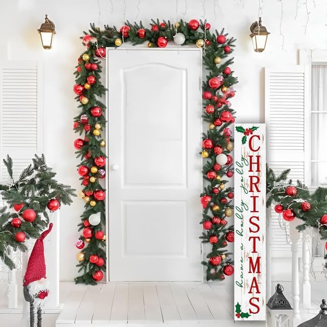 Merry Christmas Porch Leaner Sign Christmas Front Door Decor Sign 8"x48" Christmas Tall Porch Sign Farmhouse Christmas Sign - Image 3