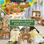 5 Pcs Wooden Crates for Display, Nesting Wood Crate for Storage, 5 Size - Image 7