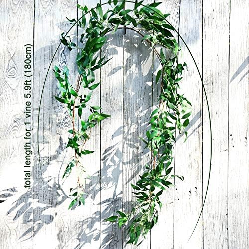 FiveSeasonStuff Artificial Natural Green Willow Garlands, Bendable Greenery Vine Leaves for Wedding Home Decoration (2 pcs, 11.8 feet) - Image 3