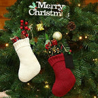 Zubebe 12 Pcs Christmas Mini Stockings Knitted Stocking, Red and White - Image 5