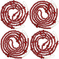 Bucherry 4 Pcs Christmas Wood Bead Garland 28.8 Feet, Red by Bucherry