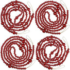 Bucherry 4 Pcs Christmas Wood Bead Garland 28.8 Feet, Red by Bucherry
