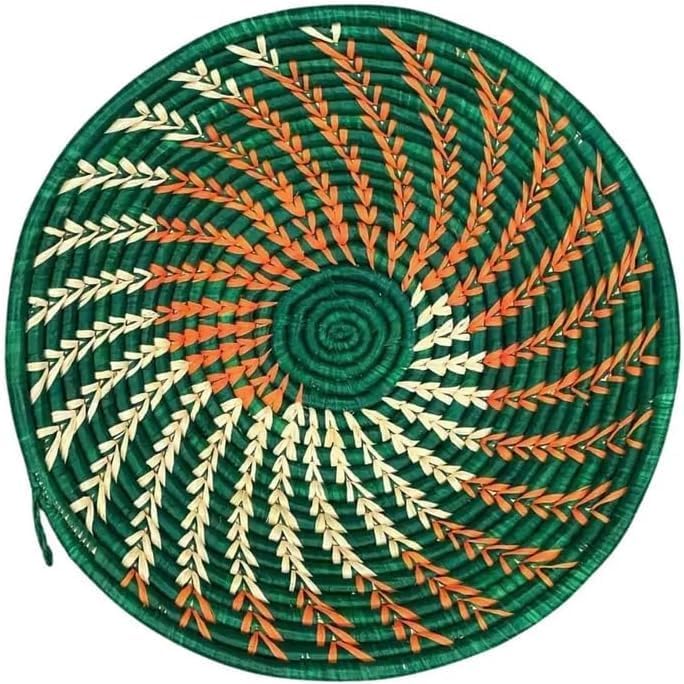 Handwoven African Basket Bowl for Fruits Wall Decor 12in diameter by ZenDesignsArtsCrafts