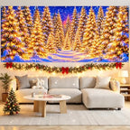 7x16FT Merry Chrismas Garage Door Banner Gingerbread Deer Snowman Santa Claus Winter Garage Door Cover Decoration for Chrismas Outdoor Decoration - Image 6