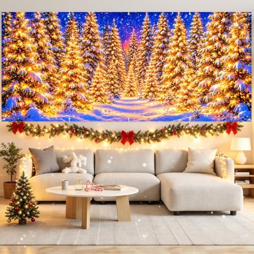 7x16FT Merry Chrismas Garage Door Banner Gingerbread Deer Snowman Santa Claus Winter Garage Door Cover Decoration for Chrismas Outdoor Decoration - Image 6